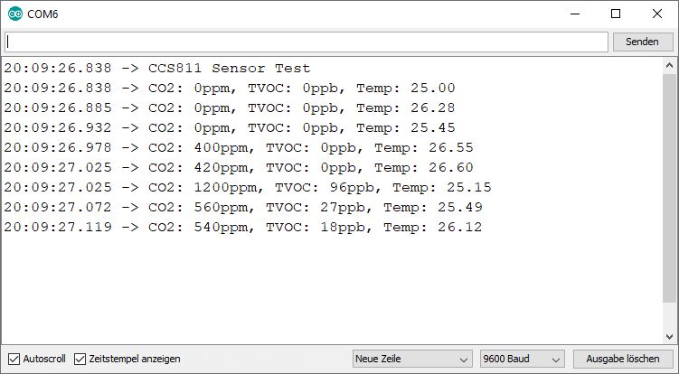 CCS811 Serial Monitor